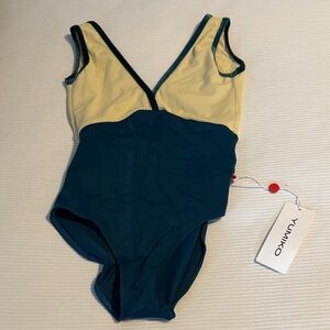 Yumiko Cream and Teal leotard